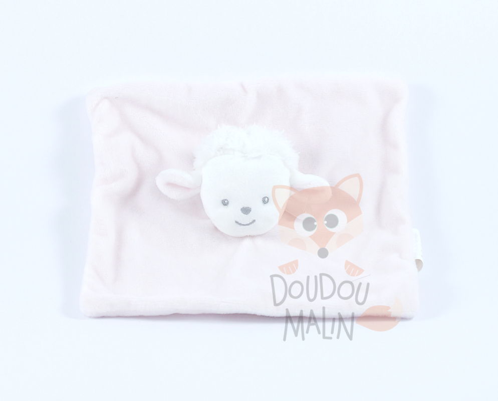 Baby comforter pink white sheep 